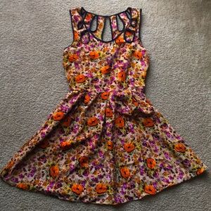 Bright floral unique Angie skater dress